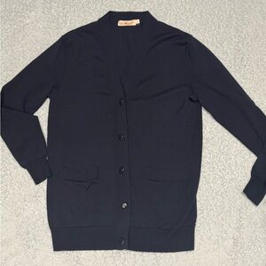 Tory Burch Women's Elegant Navy Cardigan